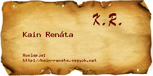 Kain Renáta névjegykártya